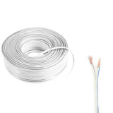 Speaker Cable White 2x 0.5mm Twin Loudspeaker Audio Wire Car Home Hifi